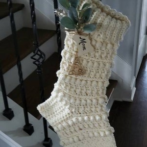 Chunky Farmhouse Christmas Stocking, Boho Inspired Christmas Stocking, Amara design by Nella&#39;s Cottage, Made to Order! Free Shipping!