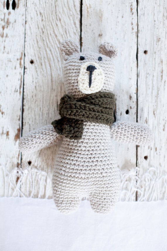 Bear Rattle, Baby Rattle, Stuffed Bear Rattle, Amigurumi Bear