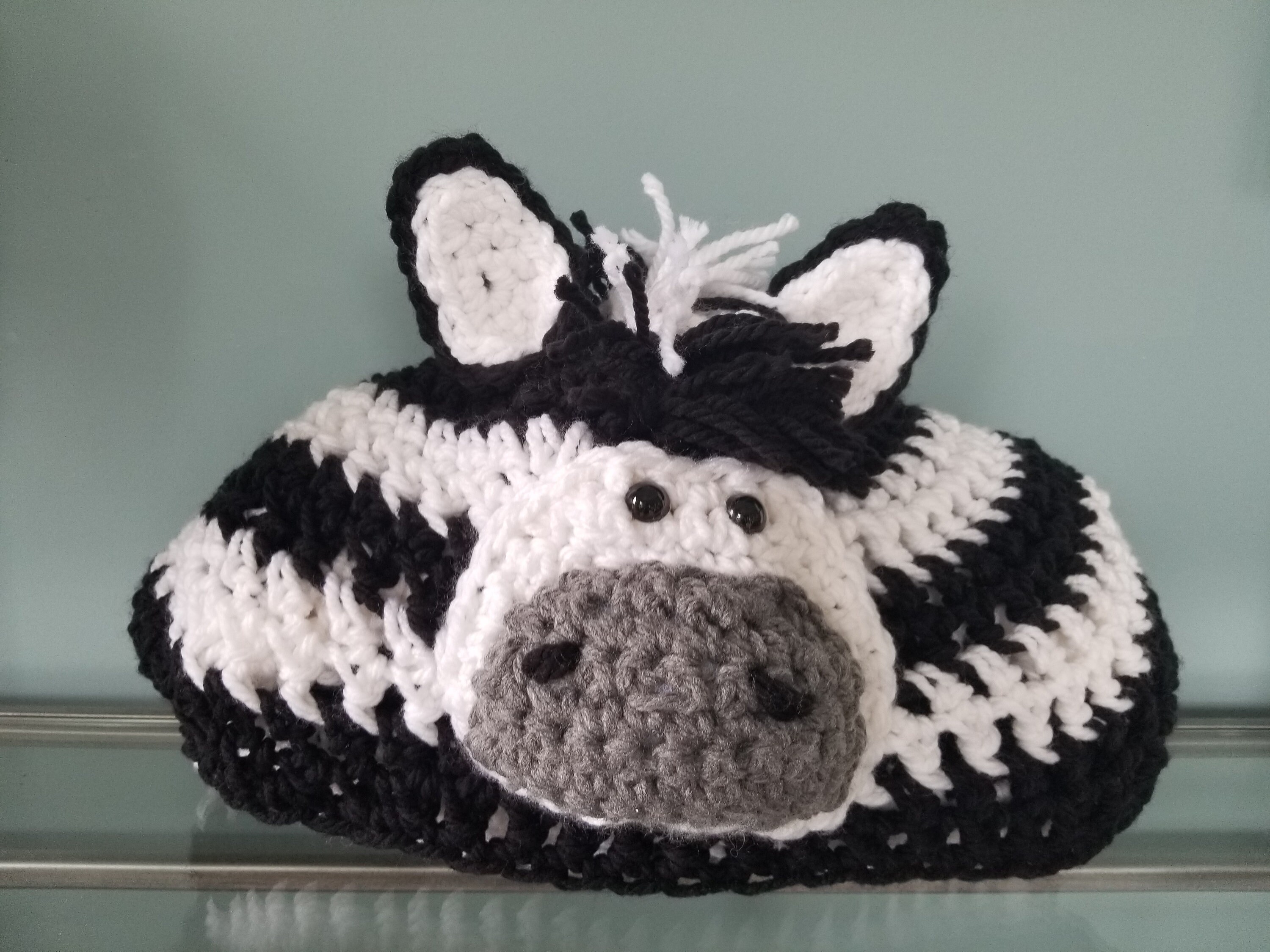 Hooded Zebra Blanket Child Sized Crochet Zebra Blanket Etsy
