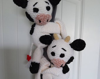Cow Curtain Tiebacks, Listing is for two 15 inch tiebacks, Nursery Decor, Cow Lover's Baby Shower Gift, Farm Themed Nursery, Free Shipping!