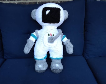 Handmade Crochet Astronaut Doll, 20 inches tall, Space  Theme Nursery Decor, Child's Toy, Made to Order! Ships is 3-5 days!  Free Shipping!
