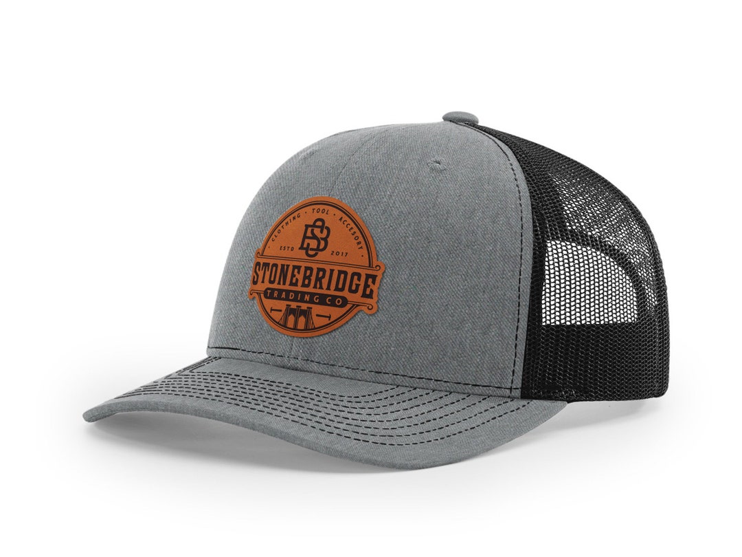 Custom Leather Patch Trucker Hats, Logo Hat, Laser Engraved Leather ...