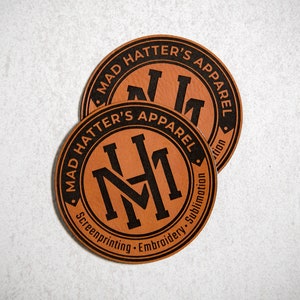 Custom Logo Leatherette Patches, Laser Engraved Leather Patch, Business Merch, Marketing, Business Advertising, Corporate, Promotional