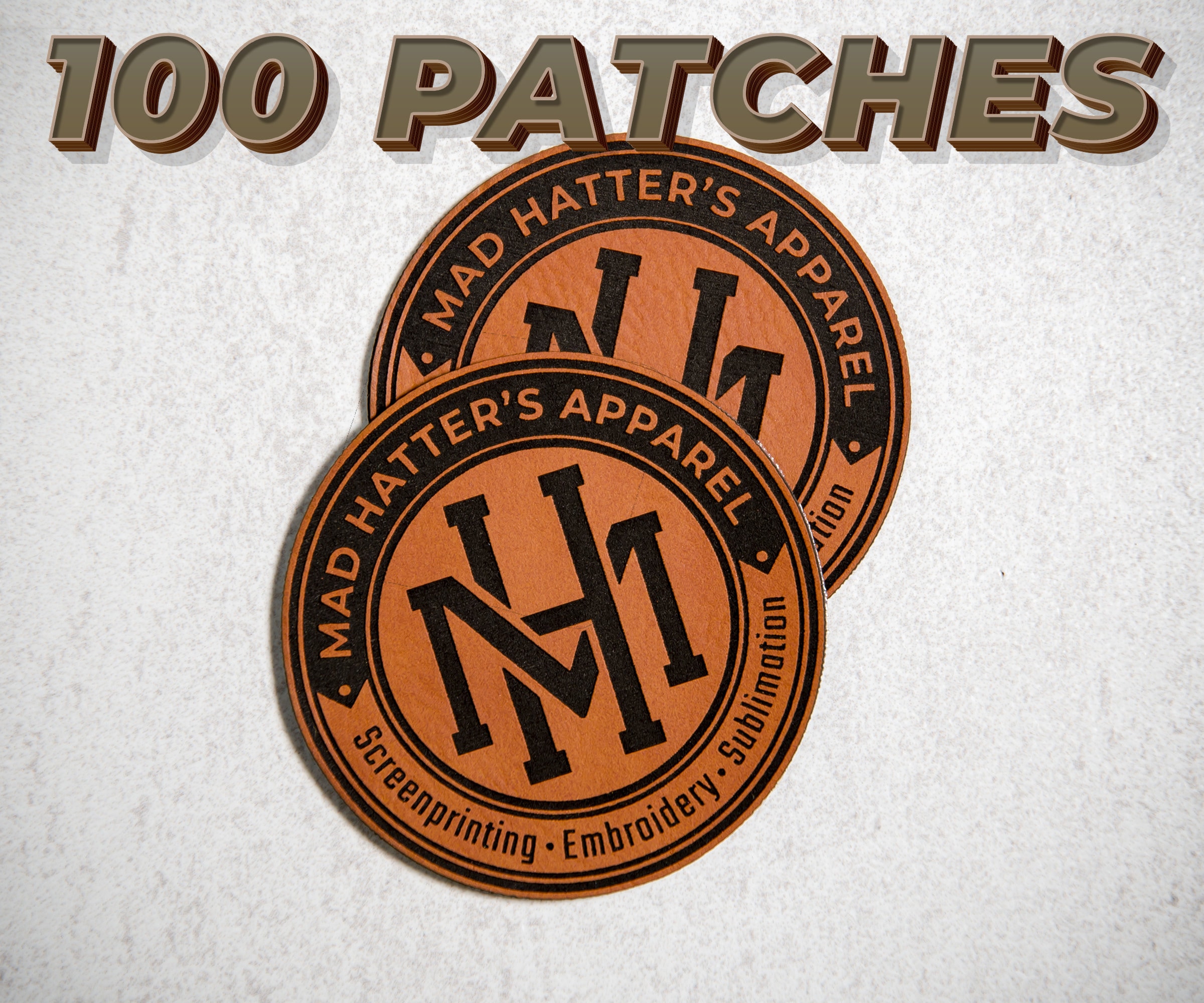 Leatherette Sticker 100 Custom Logo Leatherette Patches, Laser Engraved Leather Patch ...