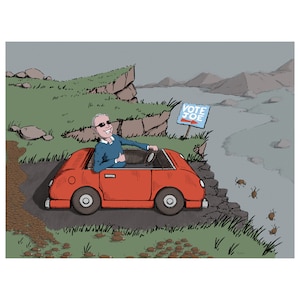 Stem op Joe, politieke satire, digitale download, cadeaubon of kunst aan de muur