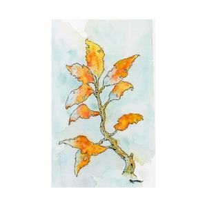 Herbst Blätter und Zweig, digitaler Download, Aquarell Geschenkkarte oder Wandkunst