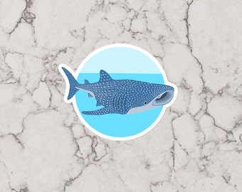 Whale Shark Bubble-free sticker, Ocean Themed Art, Marine Biology, Wildlife.