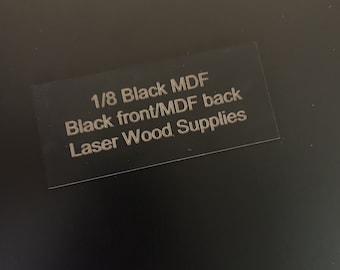 Black MDF Sheets: 1/8" Thick, Laser Cut Wood (50 Sheets)