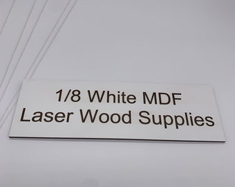 White MDF Sheets: 1/8" Laser Wood, Glowforge Ready (50 Pieces)