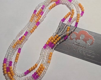 Summer Vibes Tie-On Waist Beads | Waist Accessory | African Waist Beads - Belly Chain - Plus Size Available - Belly Beads | Body Adornment