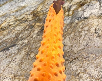 Orange Minky Fleece Fingerless Gloves, Long Arm Warmers