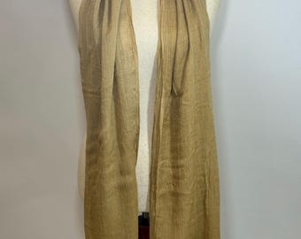 Cotton Gauze Scarf - Lightweight and breathable, Large Scarf, Golden Mustard -36” x 80”