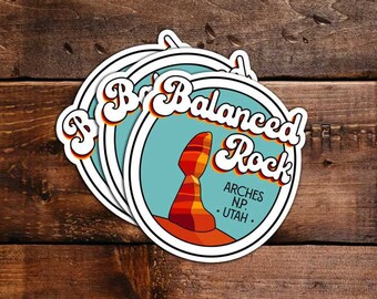 Arches Sticker, Balanced Rock Vinyl, Laptop Sticker, Water bottle sticker, Waterproof Sticker