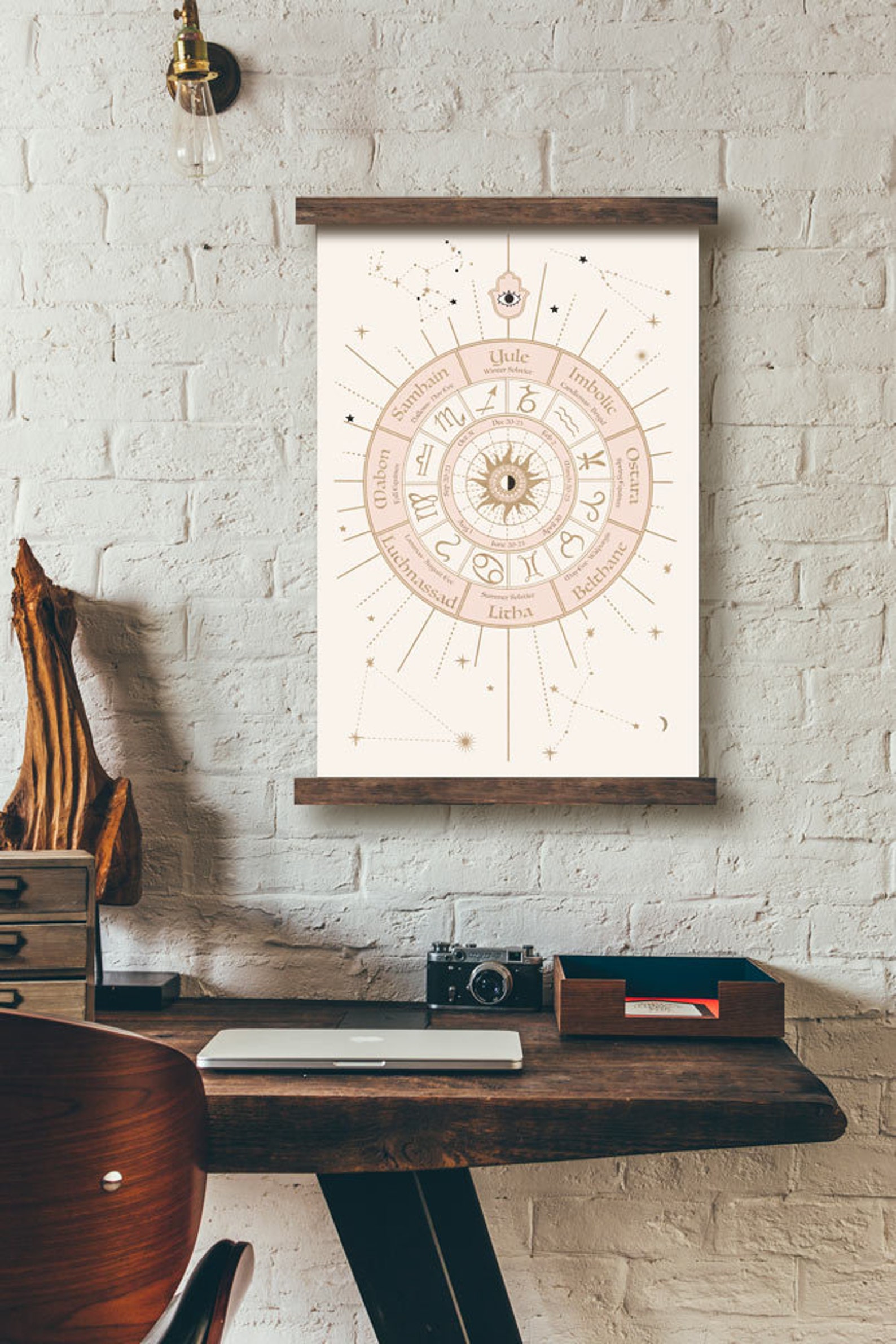 Wheel of the Year Art Print 2022 Calendar Esoteric Wall Art Etsy