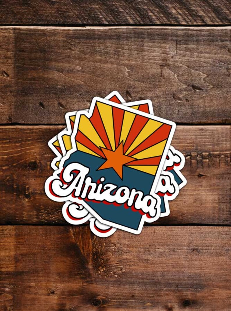 Arizona Sticker Arizona Flag Vinyl Laptop Sticker Water - Etsy