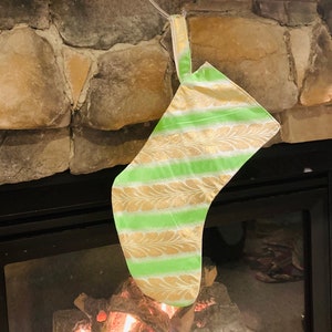Christmas stocking, Japanese obi, up cycled, antique, repurposed