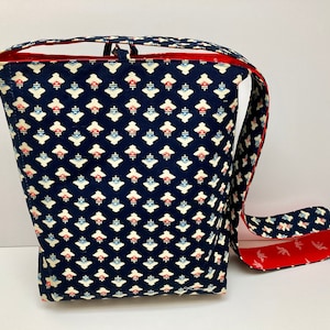 Upcycled Japanese kimono crossbody hobo bag