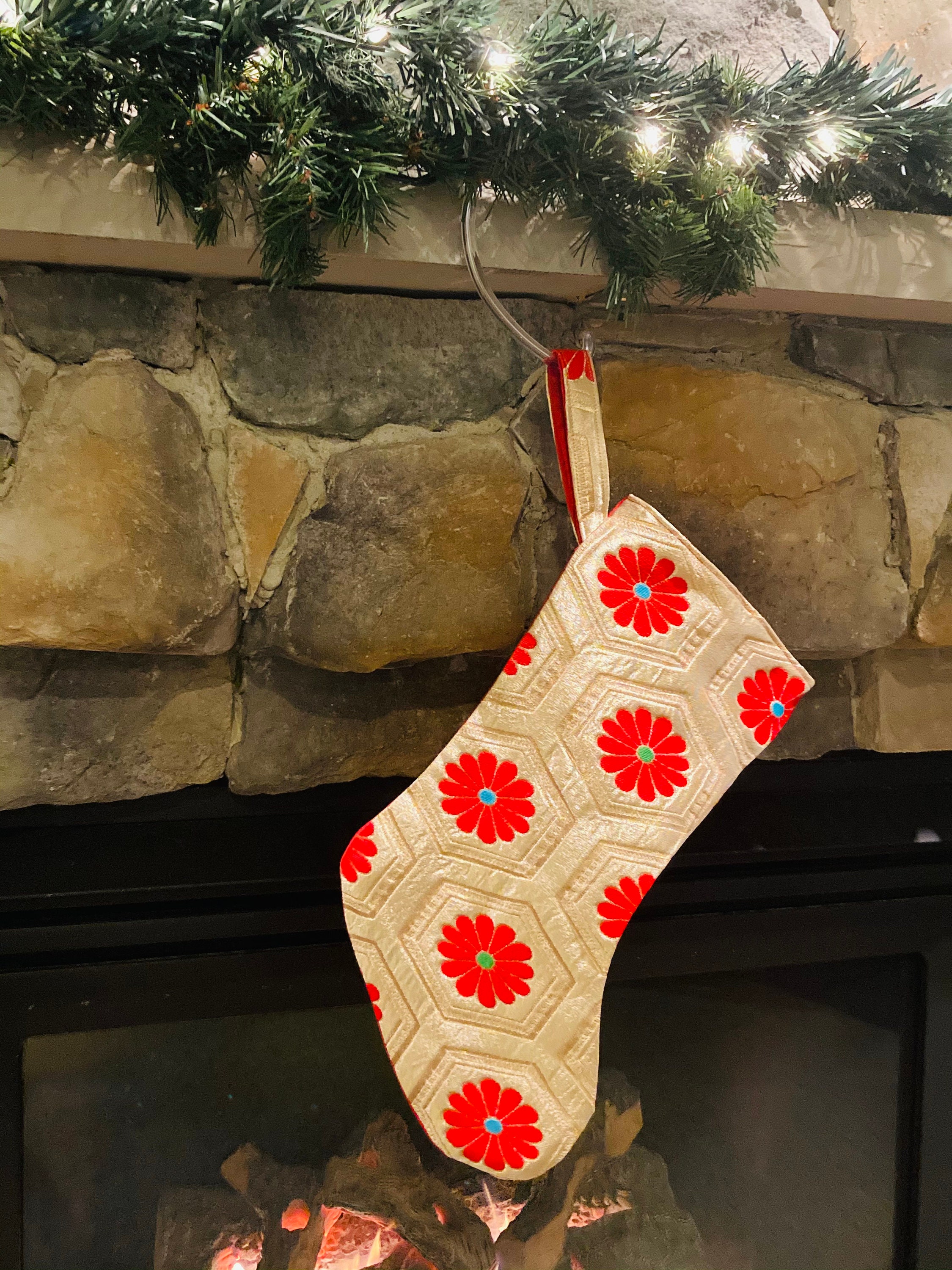 Bas de Noël, Obi Japonais, à Vélo, Repurposed