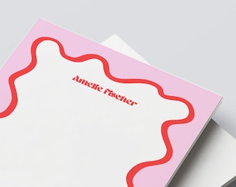 Personalisierter Notizblock, DIN A5, A6, A4, mit Namen, Geschenk Lehrer:in, Büro, Bullet Journal-50 Blatt- handgemacht, versandfertig in 24h