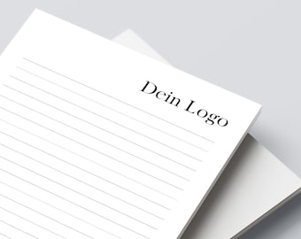 Personalisierter Notizblock, DIN A6, A5, A4, mit eigenem Logo, Büro, Firma, Business,-50 Blatt- handgemacht-Bitte Artikelbeschreibung lesen!