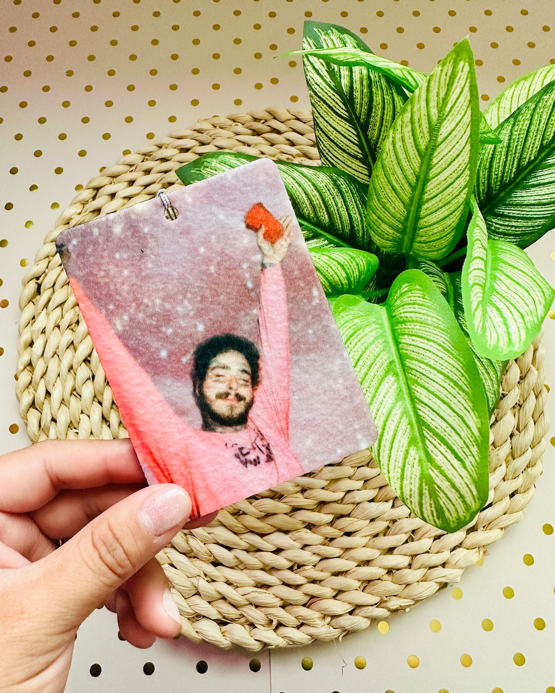 Post Malone POSTY Feltie Car Air Freshener, Felt Freshie, Air Freshener, Car Accessories