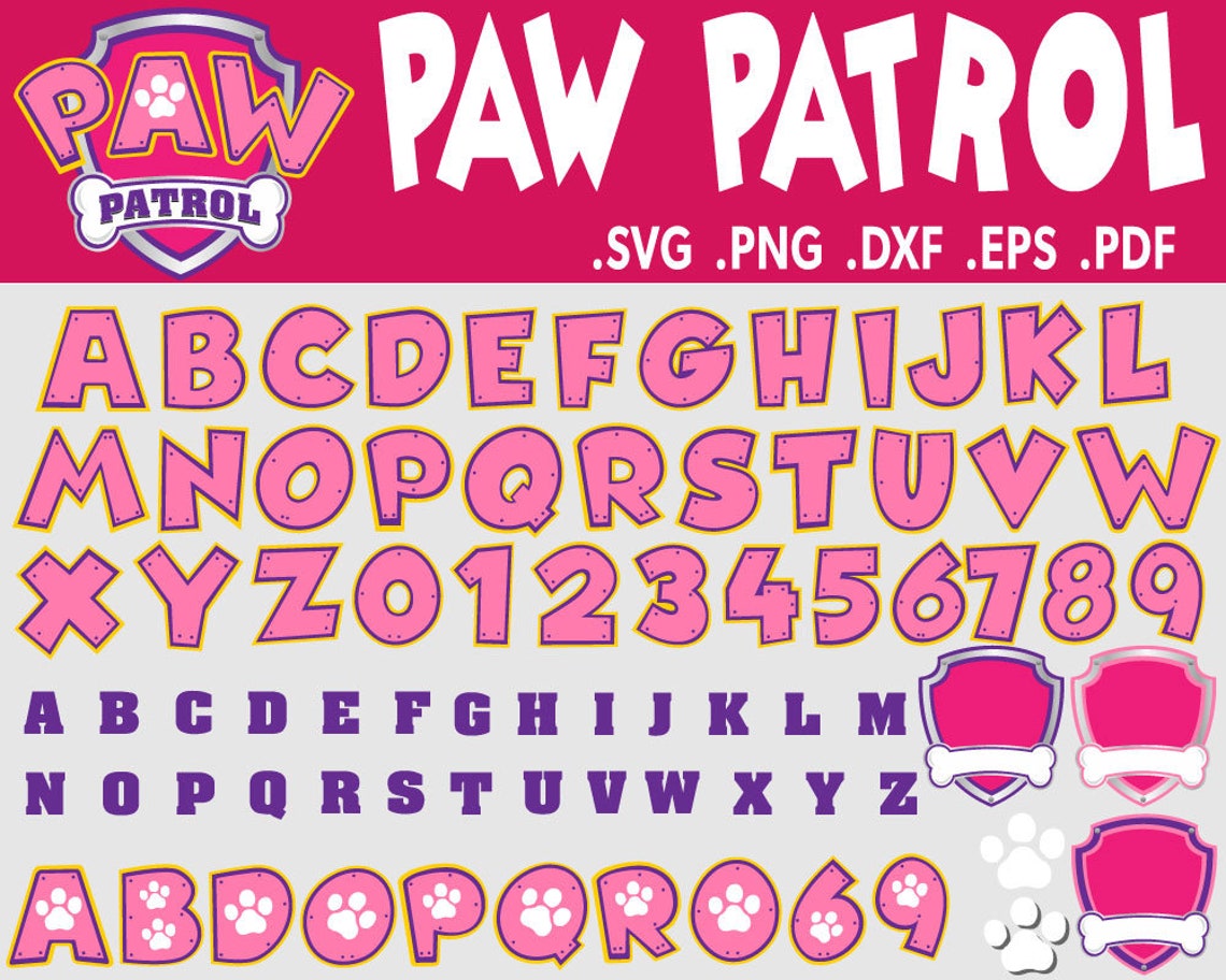 Download Paw Patrol Font SVG Girl Paw Patrol Your Text Letter ...