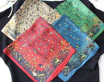 Square Silk Feeling Neckerchief Lightweight Reusable Bandana for Women Men Womens Large Shells Summertime Square Scarf Shawl Square Silk Feeling Neckerchief Lightweight Reusable Bandana for Women Men Womens Large Shells Summertime Square Scarf Shawl