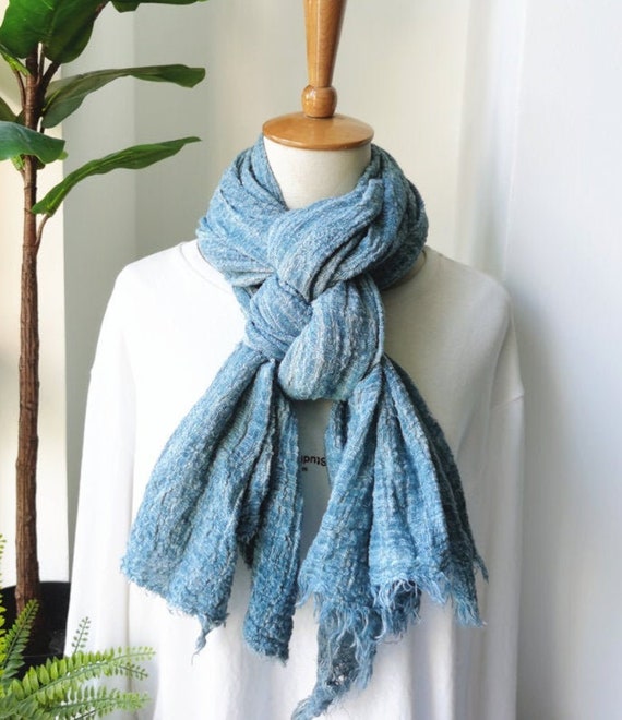 100 Natural Cotton Linen Scarf Lightweight Pure Cotton Linen