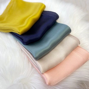 100% Silk Scarf, Pure Silk Neck Scarf, Silk Bandana, Silk Neckerchief, Silk Square Scarf, Silk Hair Scarf, 3 for 48, Not for Dye image 1