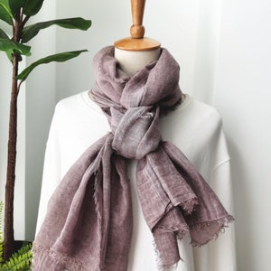 Linen Scarf, Lightweight Pure Linen Scarves, Gift Linen Scarf for Women & Men, 3 for 59 image 7