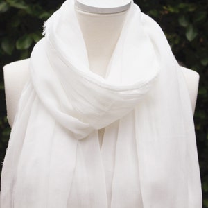 100% Natural Soft Cotton Scarf, Lightweight Pure Cotton Scarves, Gift Cotton Scarf for Women & Men