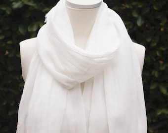 100% Natural Soft Cotton Scarf, Lightweight Pure Cotton Scarves, Gift Cotton Scarf for Women & Men