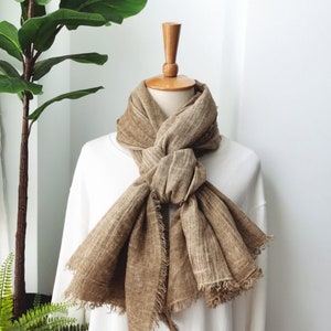 Linen Scarf, Lightweight Pure Linen Scarves, Gift Linen Scarf for Women & Men, 3 for 59 image 6