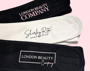 Personalised Logo Spa Towel Cloth Headband: Custom Salon Accessory for Facials, Makeup, Aesthetics, Massages, Laser, SPMU, Beauty Business