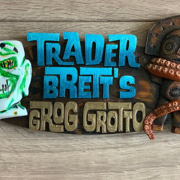 Personalised Trader Sam’s Grog Groto inspired sign/ Tiki Bar Sign