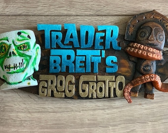 Personalised Trader Sam’s Grog Groto inspired sign/ Tiki Bar Sign