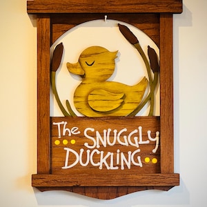 The Snuggly Duckling Wooden Sign – Tangled Inspired – Handcrafted & Hand Painted