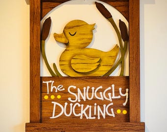 The Snuggly Duckling Wooden Sign – Tangled Inspired – Handcrafted & Hand Painted