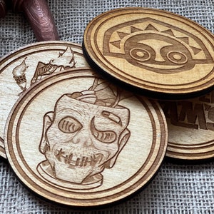 Aanpasbare handelaar Sam&#39;s onderzetters/tiki bar-onderzetters