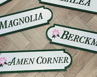 Hand-Painted personalised Amen Corner Golf Sign on Plywood - Golf Lover Gift