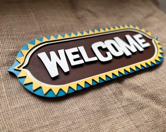 Tiki Bar welcome sign Polynesian inspired