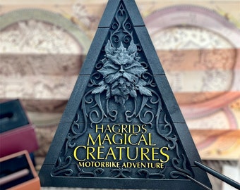 Hagrids magical Creatures motorbike adventure sign / universal attraction