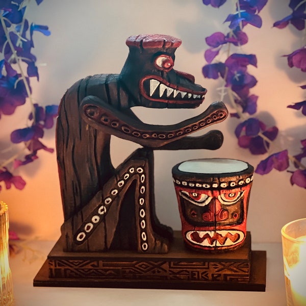 Tiki Trommler Statue / verzauberter Tiki Trommler