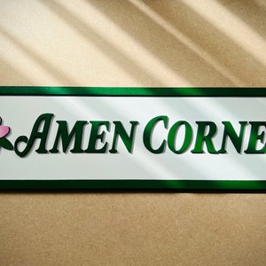 Hand-Painted Amen Corner Golf Sign on Plywood - Golf Lover Gift