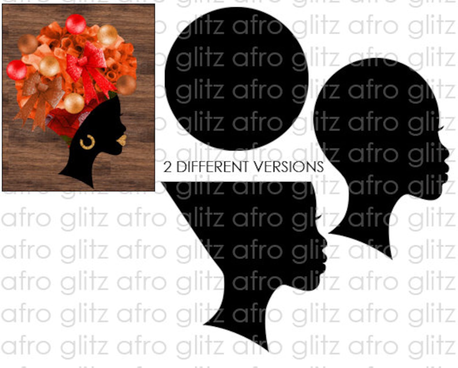 Diva Wreath Afro Black Woman Silhouette SVG Digital Only Base | Etsy