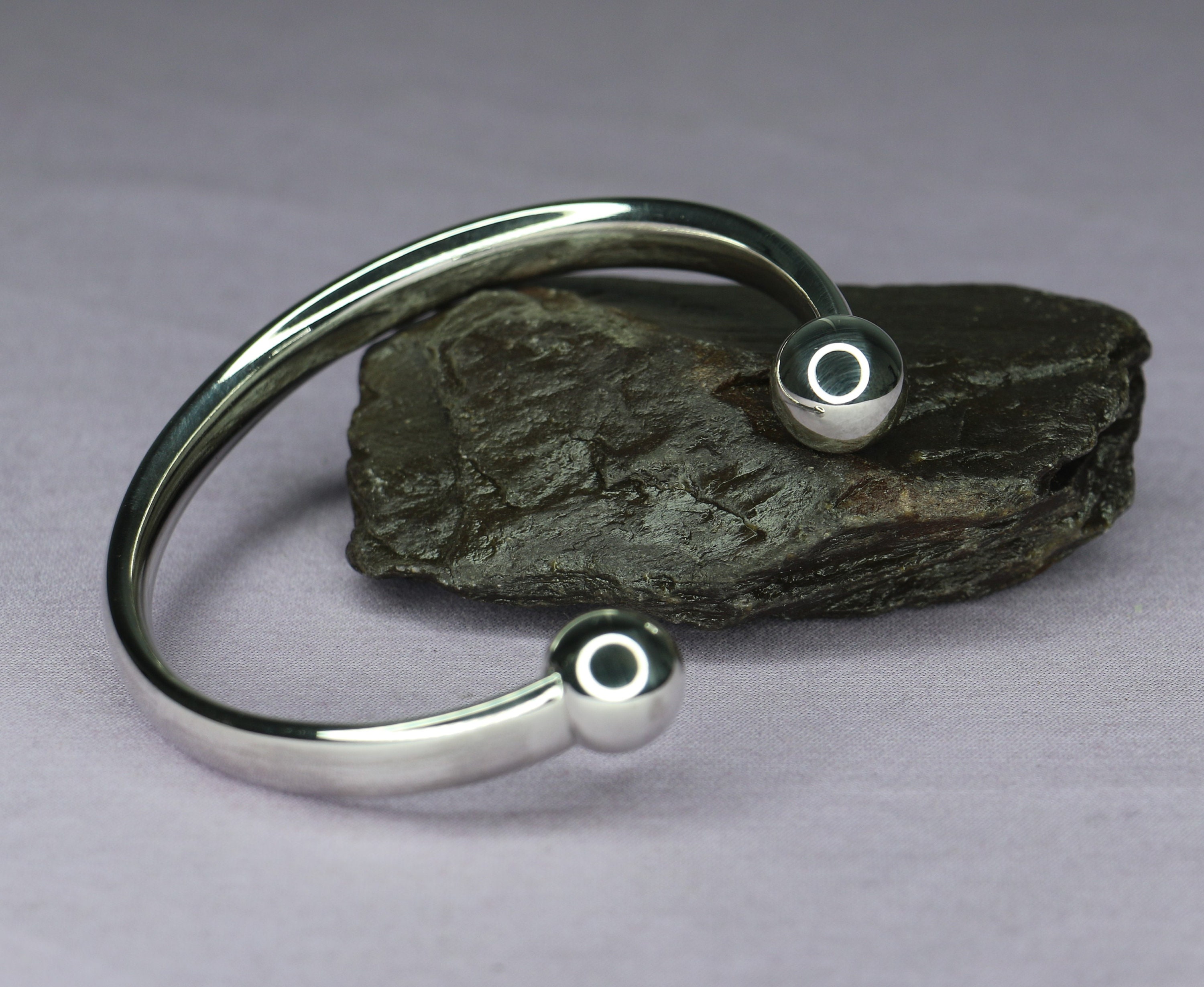 Sterlingzilveren koppelbalarmband voor heren