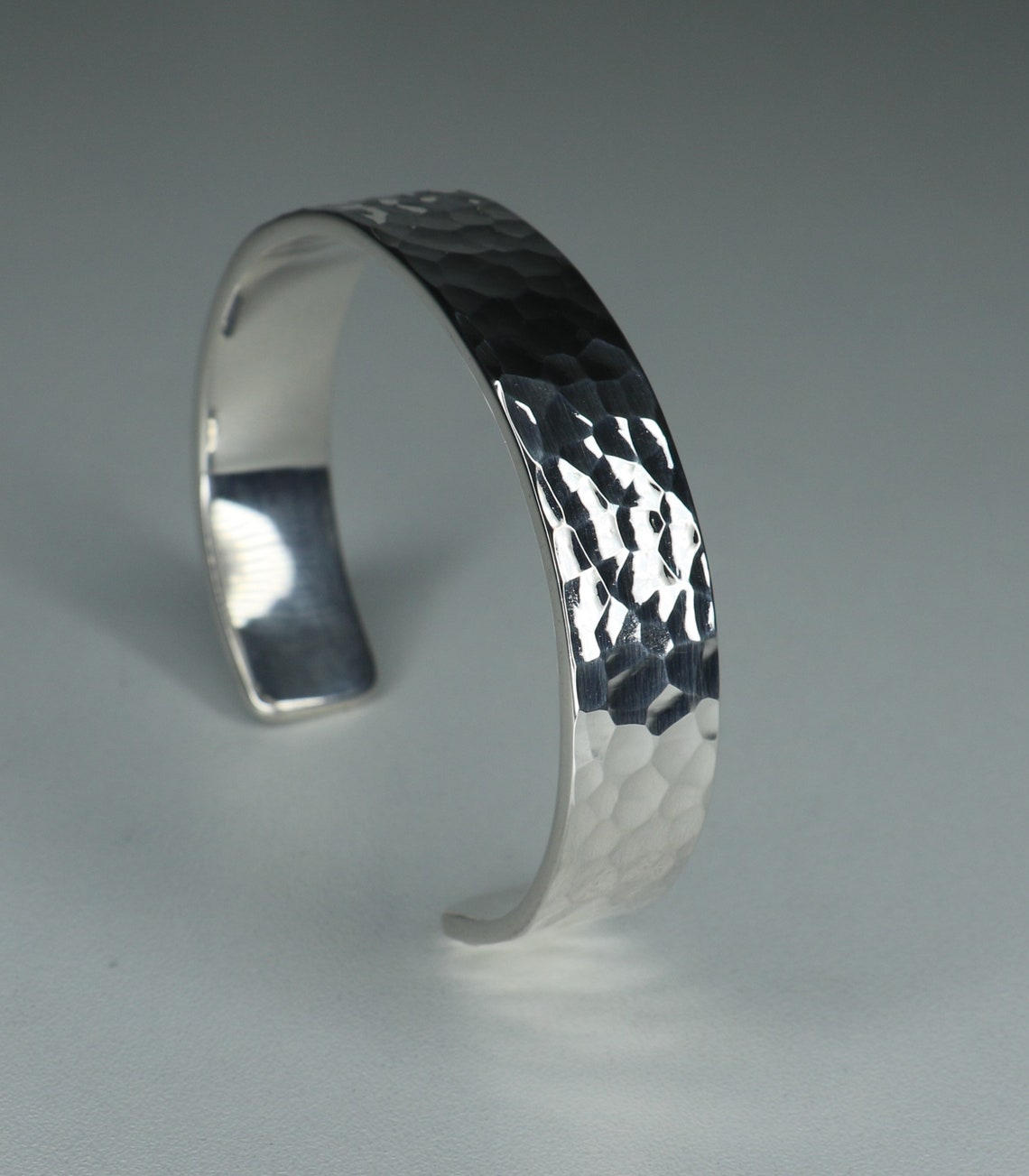 Men's Gent's Sterling Silver Hammered Torque Bangle Etsy