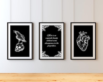 Set of 3 Edgar Allan Poe 11x14 Prints