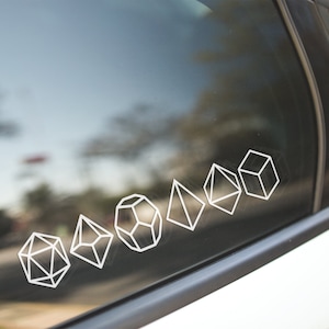 DND 6 Dice Decal, D&D Sticker, Holographic Dungeon and Dragons Vinyl Decal, DND Sticker, Dice Sticker, RPG Decals for indoor and outdoor use