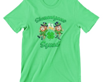 St Patricks Day Shirt, Shenanigans Squad, Funny Paddys Day Tshirt, Four Leaf Clover, Irish Tee, Unisex